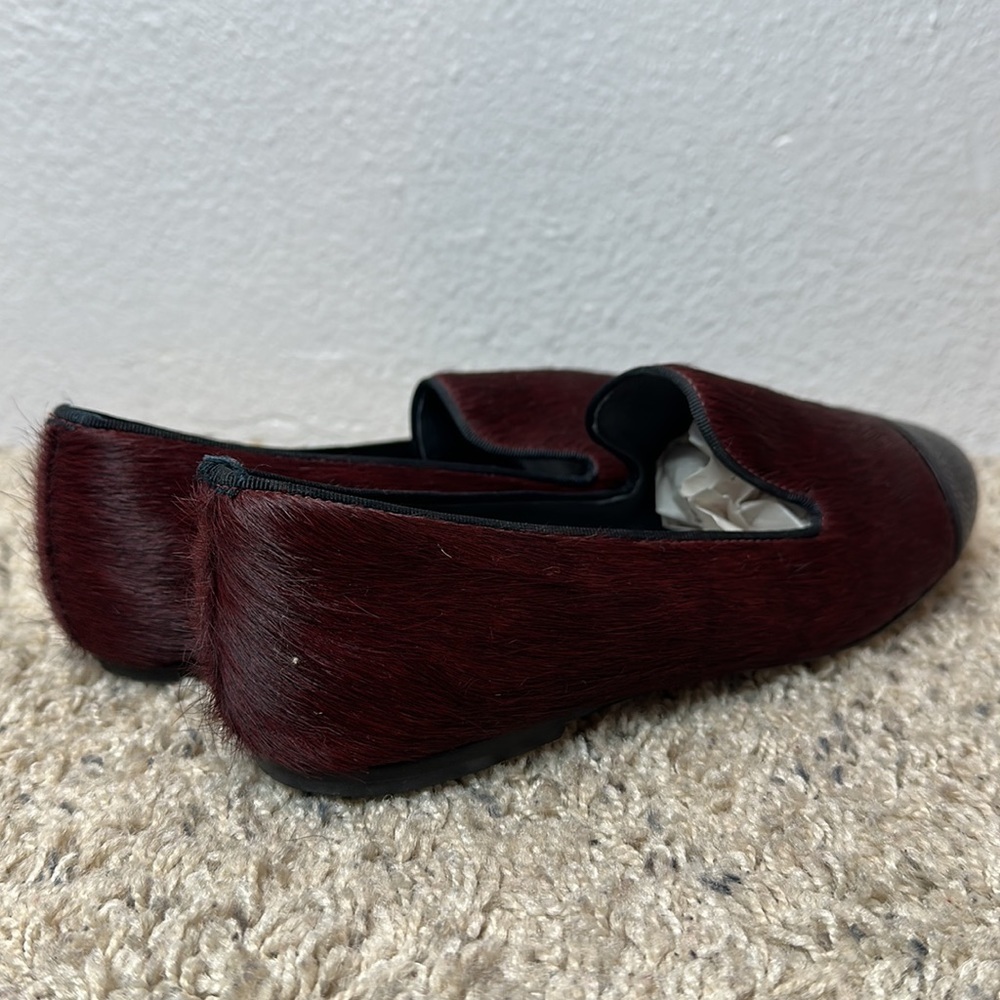 Mara & Mine Nolita leather slip on shoes oxblood red calf hair - Picture 4 of 10